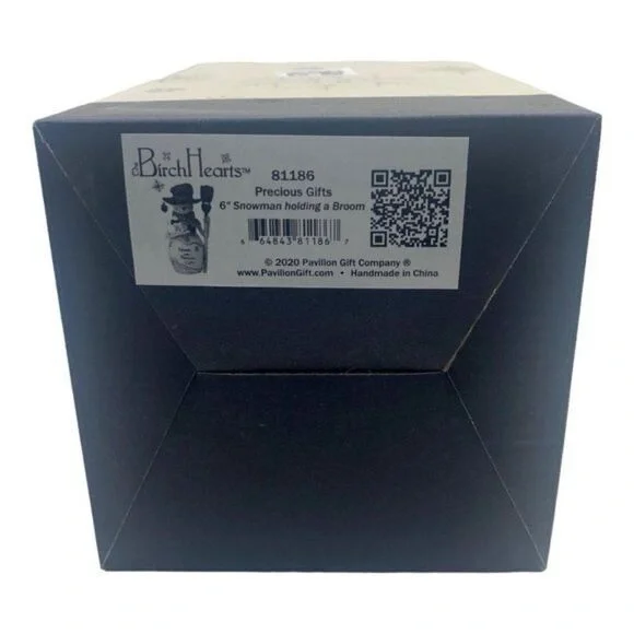 BIRCH HEARTS Precious Gifts 6 inch Snowman Holding A Broom Christmas Collectible - Picture 5 of 6